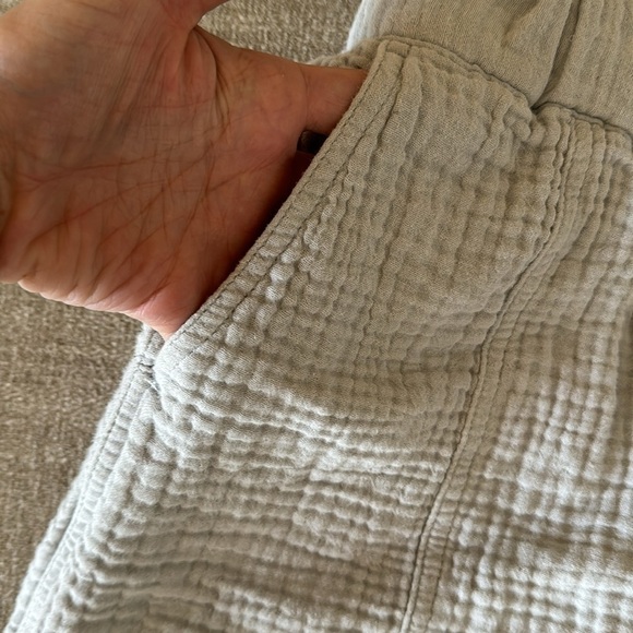 Madewell Easy Pull On Light Spun Cotton Gauze Gray Blue Shorts Pockets XS - Picture 3 of 8